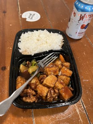 Vegan Tofu with Candied Walnuts   at Tangerine Cafe in Cary
