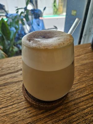 Black sugar oat milk, cold, NTD 200 at Away Cafe - 別處咖啡 in Taipei
