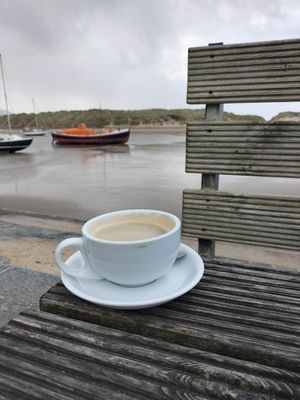 Outside seats at Bath House Cafe in Gwynedd