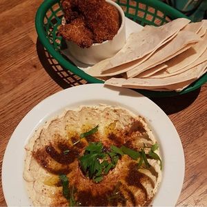 Hummus with cauliflower at Babajan in Stockholm