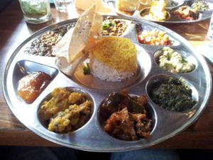 Main course: vegan dal at Babajan in Stockholm