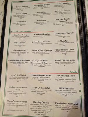 Menu 2 at Wild Mango's in San Pedro