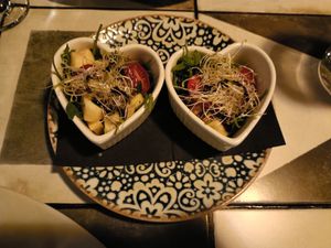 Vegan amuse bouche at Viana Barcelona in Barcelona