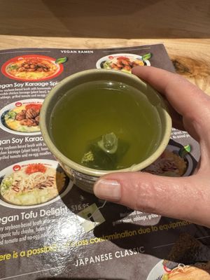 Hot green tea   at Nishiki Ramen in Plano