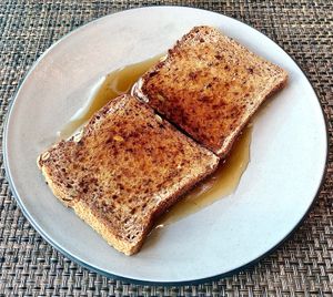 Gluten free toast with maple syrup  at The Spice Tree in Dubai