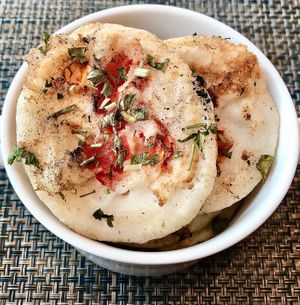 Tomato uttappam  at The Spice Tree in Dubai