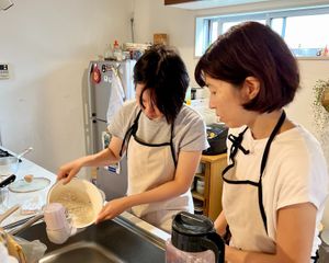 お米の洗い方 at Kyoto Green Cuisine in Kyoto