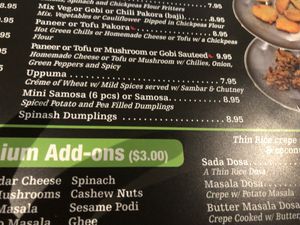 Menu   at House of Dosas in Hicksville