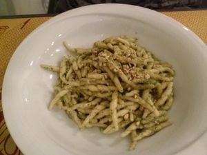 pesto pasta at So What?!? in Rome