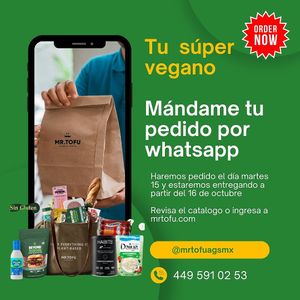 Aparte de comida preparada, contamos con producto vegano ! Entregas a domicilio sin costo de envío at El Veganito in Aguascalientes
