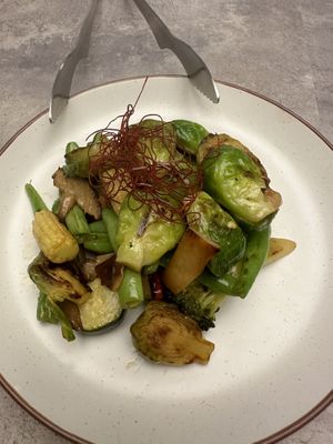 Vegetables with fermented tofu saucee  at Clavius in Taipei