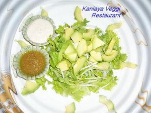 ... different salads - Thai & Western style at Kanlaya Vegetarian in Chiang Mai