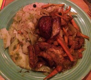 amazing escoviech tofu at Reggae Shack Cafe in Gainesville