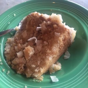 Vegan coconut cake at Reggae Shack Cafe in Gainesville