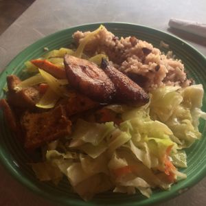 Escoviech tofu plate at Reggae Shack Cafe in Gainesville