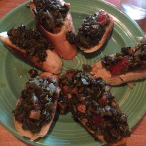 amazing callaloo bruschetta at Reggae Shack Cafe in Gainesville
