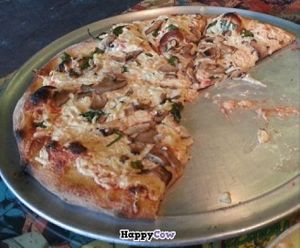 Vegan chz, mushrooms, garlic, and spinach  at Gaines Street Pies in Tallahassee