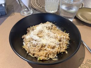 Orso with white mushrooms and vegan cheese  at The 11 Concept in Volos