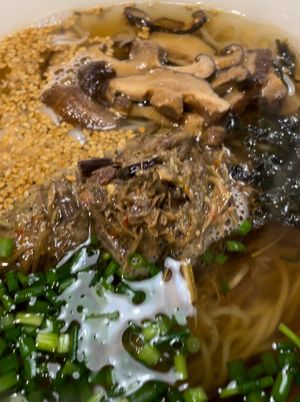 Warm noodle soup.   at Gosari Express in Seoul