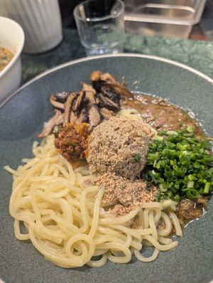 Deupkkae bimbimmyeon (perila mixed noodles) at Gosari Express in Seoul