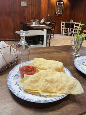 Pappadums  at Apna Punjab Cyprus in Nicosia