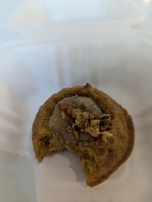 Pumpkin spice with condensed milk (vegan) centre. So good!! at SAU Bake in Hamilton