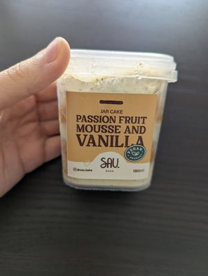 Passion fruit mousse jar cake at SAU Bake in Hamilton