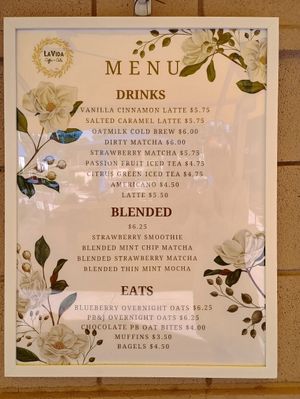 Menu 10/2024 ask for seasonal blended at La Vida Coffee + Oats  in Chandler