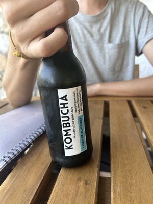 Blueberry and lavender kombucha   at Ganga View Cafe in Rishikesh