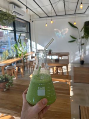 Green detox smoothie at The butterfly effect. in Chiang Mai