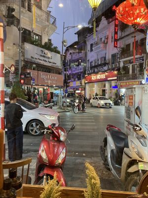 View from our table   at Tet Restaurant in Hanoi