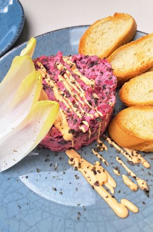 Ensaladilla rosa at Doxa in Madrid