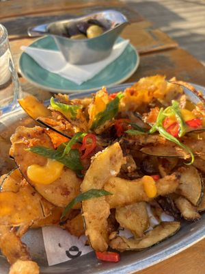 Deep fried squash   at Drake Devonshire Inn  in Wellington