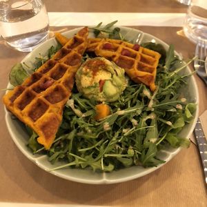 Gaufre de patate douce et guacamole  at Riz Riz - Paradis in Paris