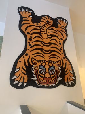 Wall art - mascot of restaurant   at Riz Riz - Paradis in Paris