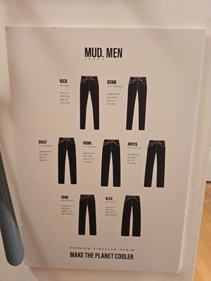 Men models at MUD Jeans Brand Store in Amsterdam