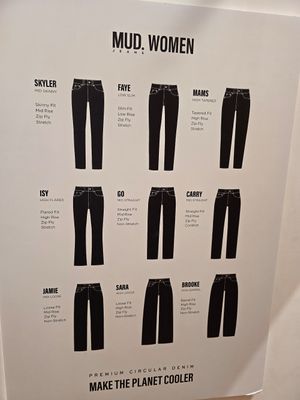 Women models at MUD Jeans Brand Store in Amsterdam