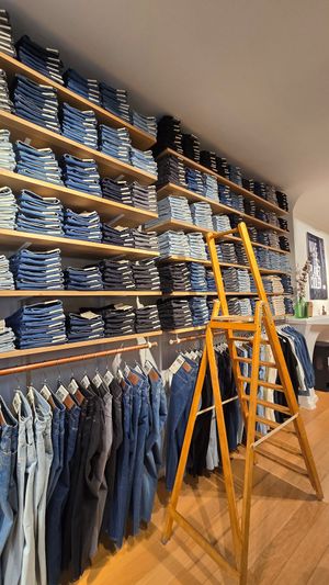 Lots of denim at MUD Jeans Brand Store in Amsterdam