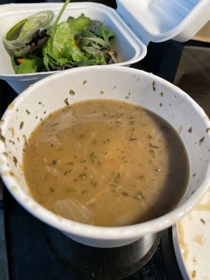 French onion soup  at Nectar Cafe in Portland