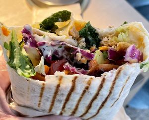 Buffalo soycurl wrap  at Nectar Cafe in Portland