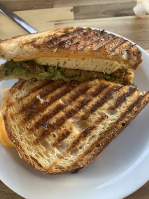 Just egg & cheese sandwich with added tempeh bacon  at Nectar Cafe in Portland