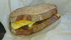 Just egg sausage sandwich at Nectar Cafe in Portland