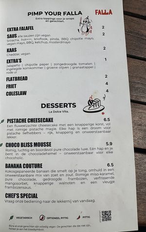 Speisekarte: Dessert  at FALLA in Arnhem