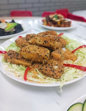 Crispy Tofu with Salt and Pepper 椒鹽豆腐 (Photo by 元朗大樹下天后古廟) at Tin Hau Temple - 大樹下天后古廟齋菜食堂 in New Territories