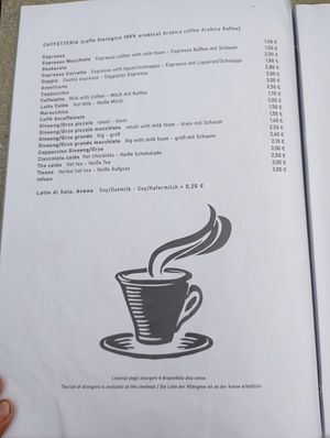 Menu at Ledro Nature Art Cafe & Shop in Ledro