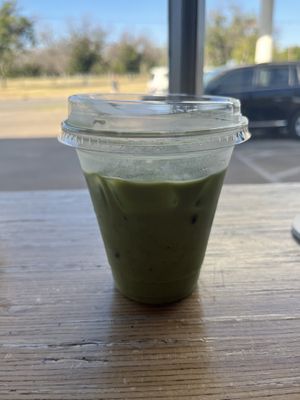 Iced matcha with oat milkk  at Collective Coffee in Wichita Falls