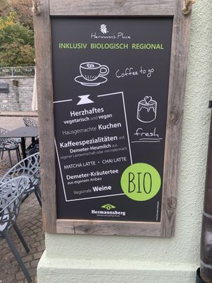 Werbeschild  at Café Hermann's Place in Meersburg