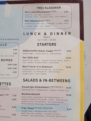 Soup and snacks at Treu am Platzl in Vienna