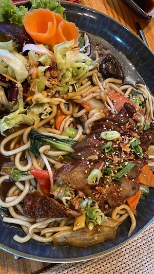 Udon Teryaki canard #Veganuary at Tokymon Chay in Frankfurt