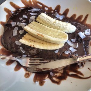 chocolate pancakes at Whyld Ass in Flagstaff